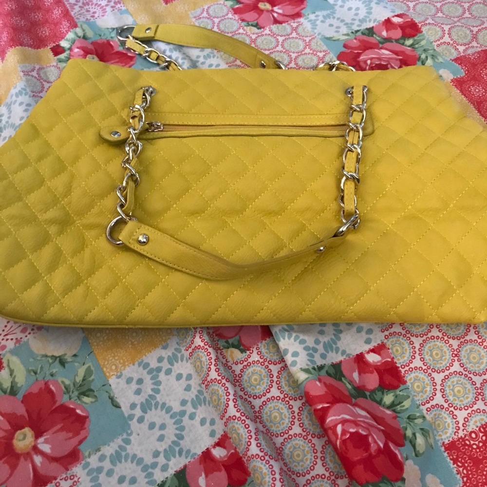 Bright Yellow Boho Quilted Hand/Shoulder Bag